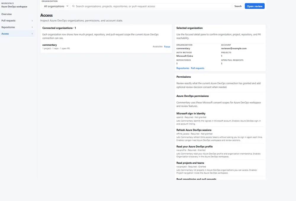 Azure DevOps permissions dialog