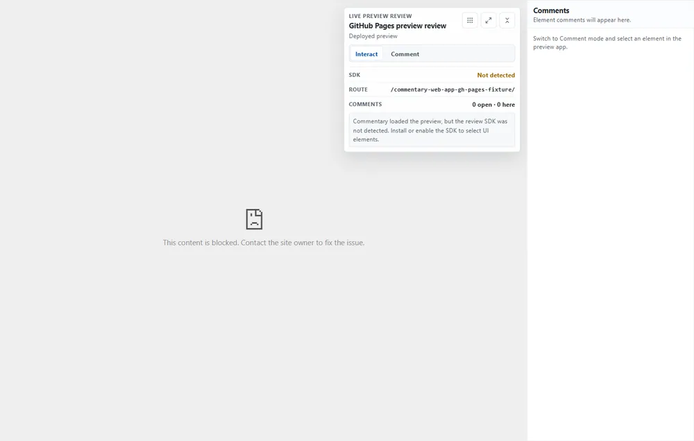 Live preview review workspace